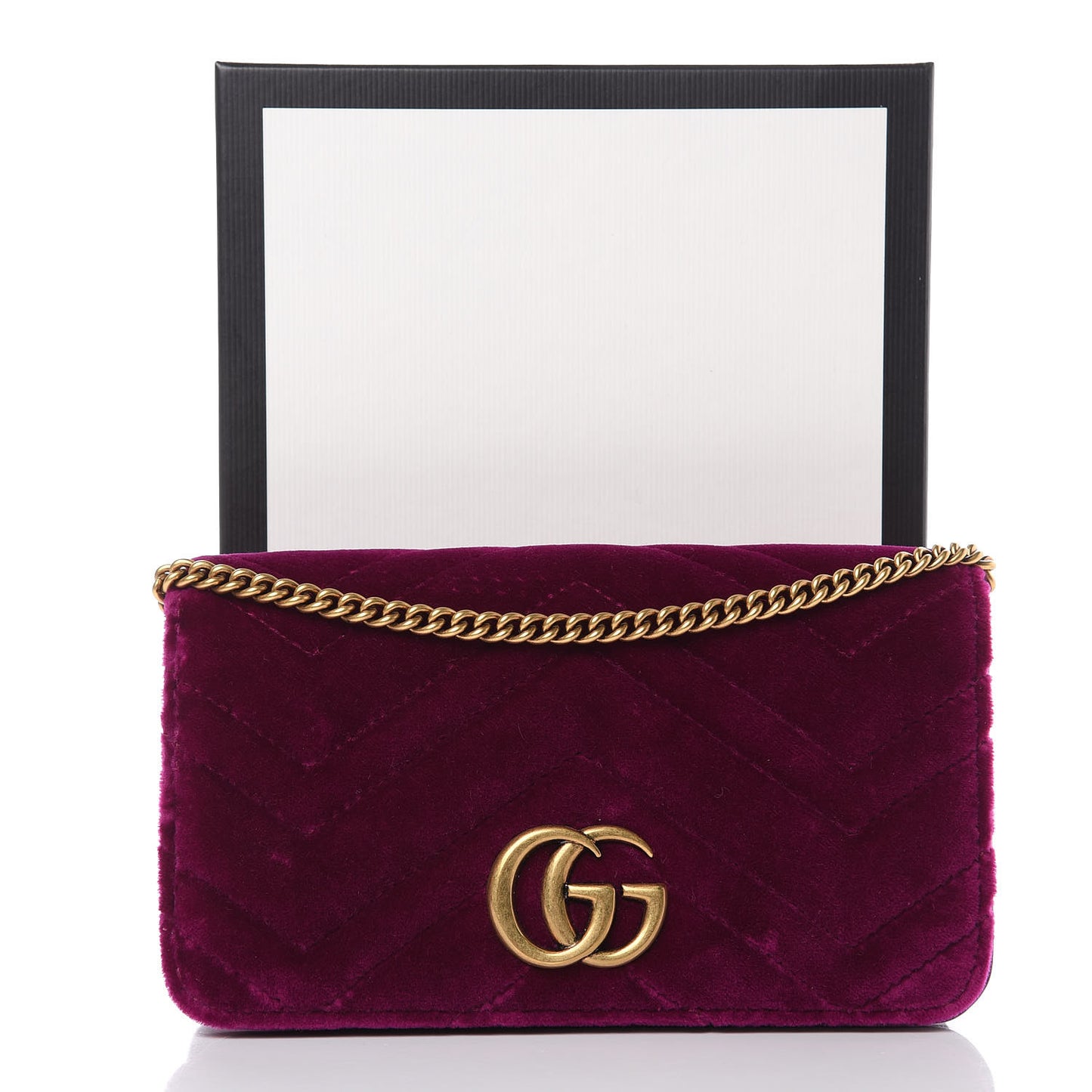 Velvet Matelasse GG Marmont Mini Bag Fuchsia Violet Cyclamen
