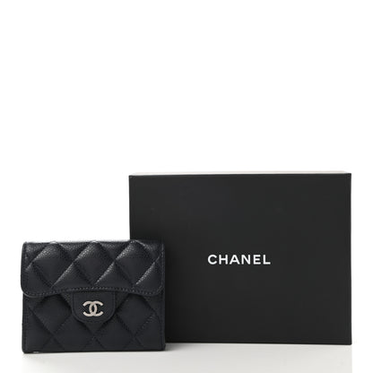 Chanel Caviar Quilted Flap Card Holder Wallet Navy Blue 9 of 9