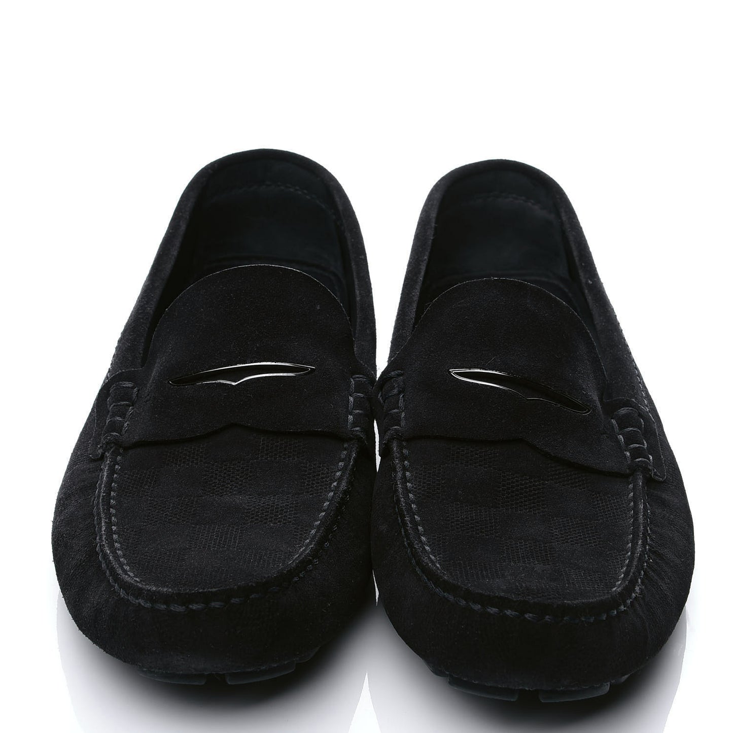 Suede Calfskin Mens Moccasin Loafers 8 Black