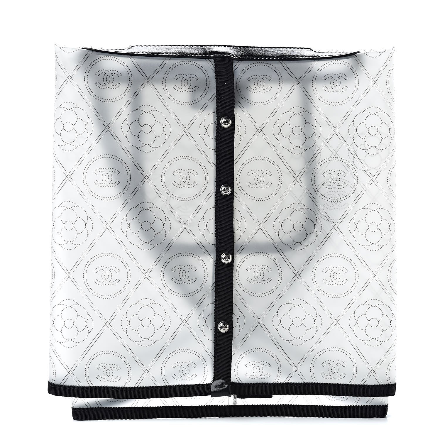 Chanel PVC Calfskin Coco Bag Raincoat White Black 1 of 6