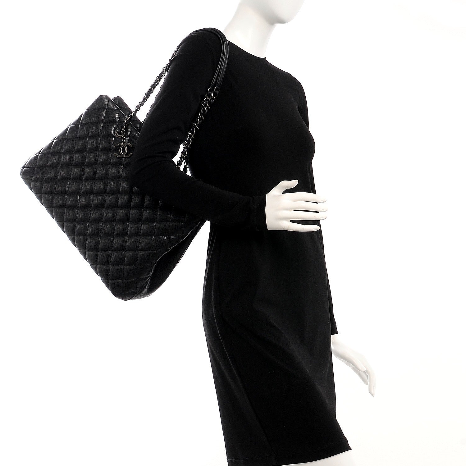 Chanel Caviar Quilted City Shopping Tote Black 2 of 10