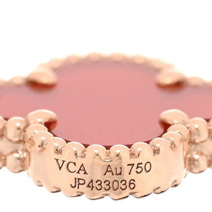 Van Cleef & Arpels 18K Rose Gold Carnelian 5 Motifs Guilloche Vintage Alhambra Bracelet 2 of 4