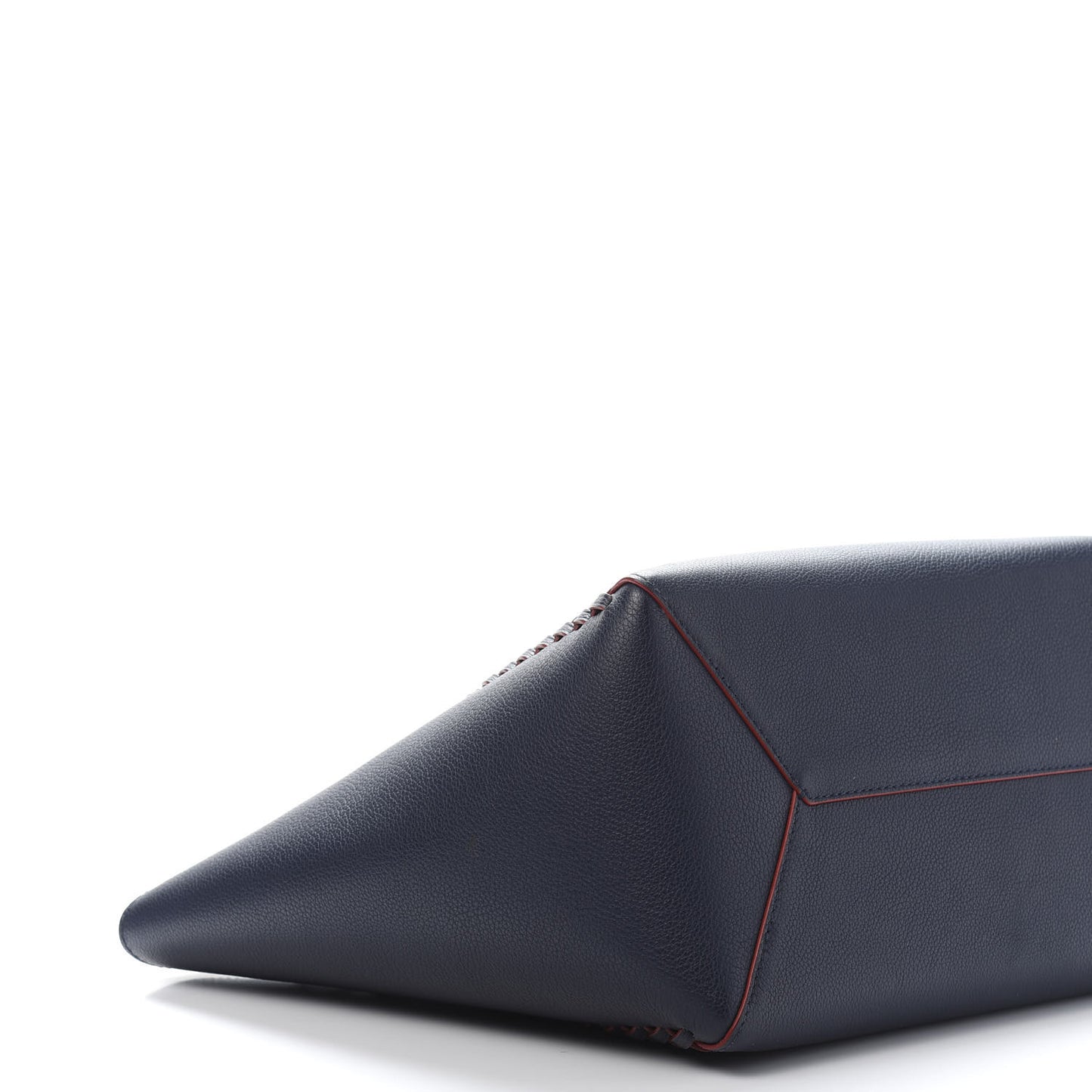Calfskin Braided Lockme Cabas Marine Rouge