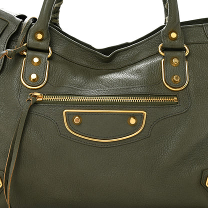 Balenciaga Chevre Gold Metallic Edge Hardware City Vert Lichen 9 of 11