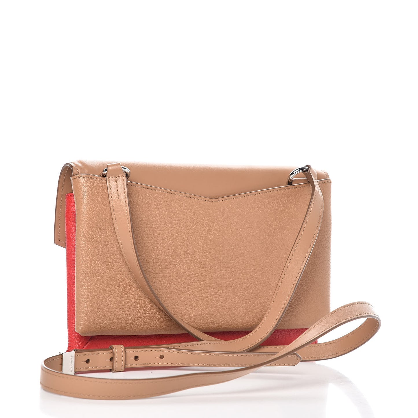 Calfskin Duetto Crossbody Beige Red