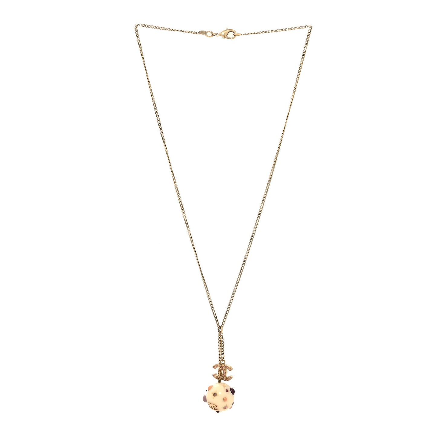 Resin Crystal CC Orb Necklace White