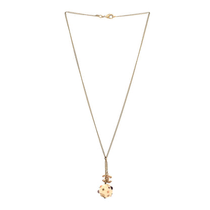 Chanel Resin Crystal CC Orb Necklace White 3 of 6