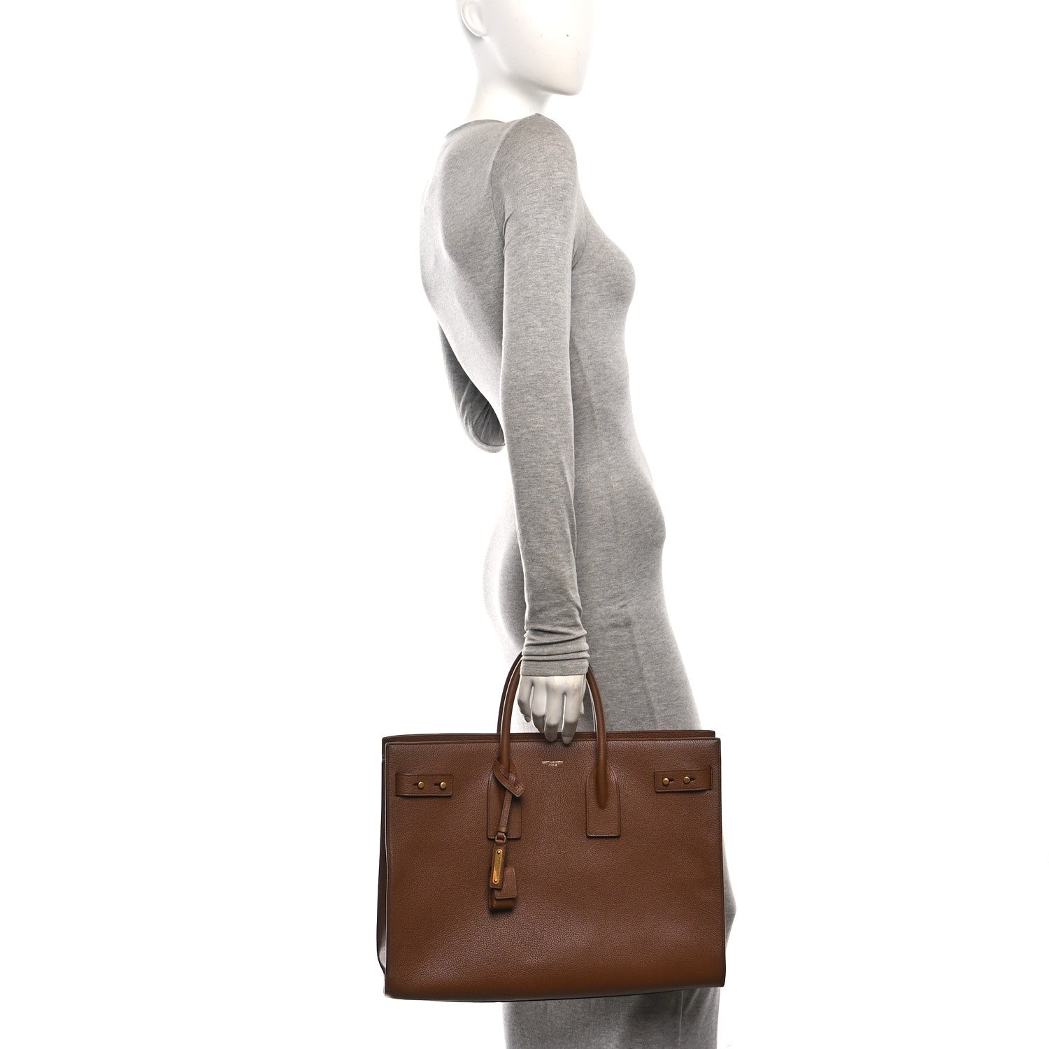 Saint Laurent Grained Calfskin Large Souple Sac De Jour Cinnamon 2 of 11