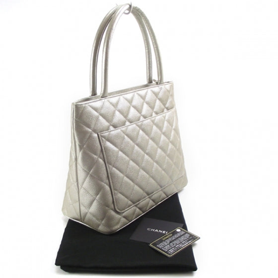 Caviar Medallion CC Tote Gold Silver
