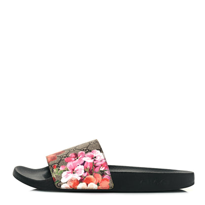 Gucci GG Supreme Monogram Blooms Slide Sandals 41 Beige Multicolor 1 of 8