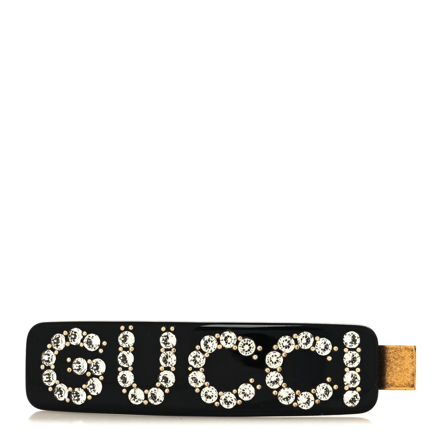 Gucci Resin Crystal Single Hair Barrette Black 1 of 3