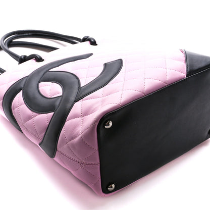 Chanel Calfskin Quilted Medium Cambon Tote Pink Black 9 of 12