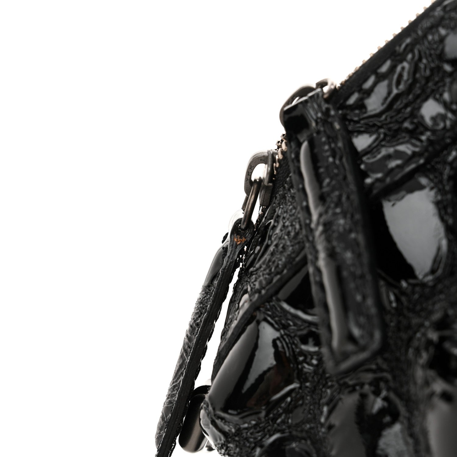 Givenchy Patent Crocodile Embossed Large Nightingale Black 11 of 11