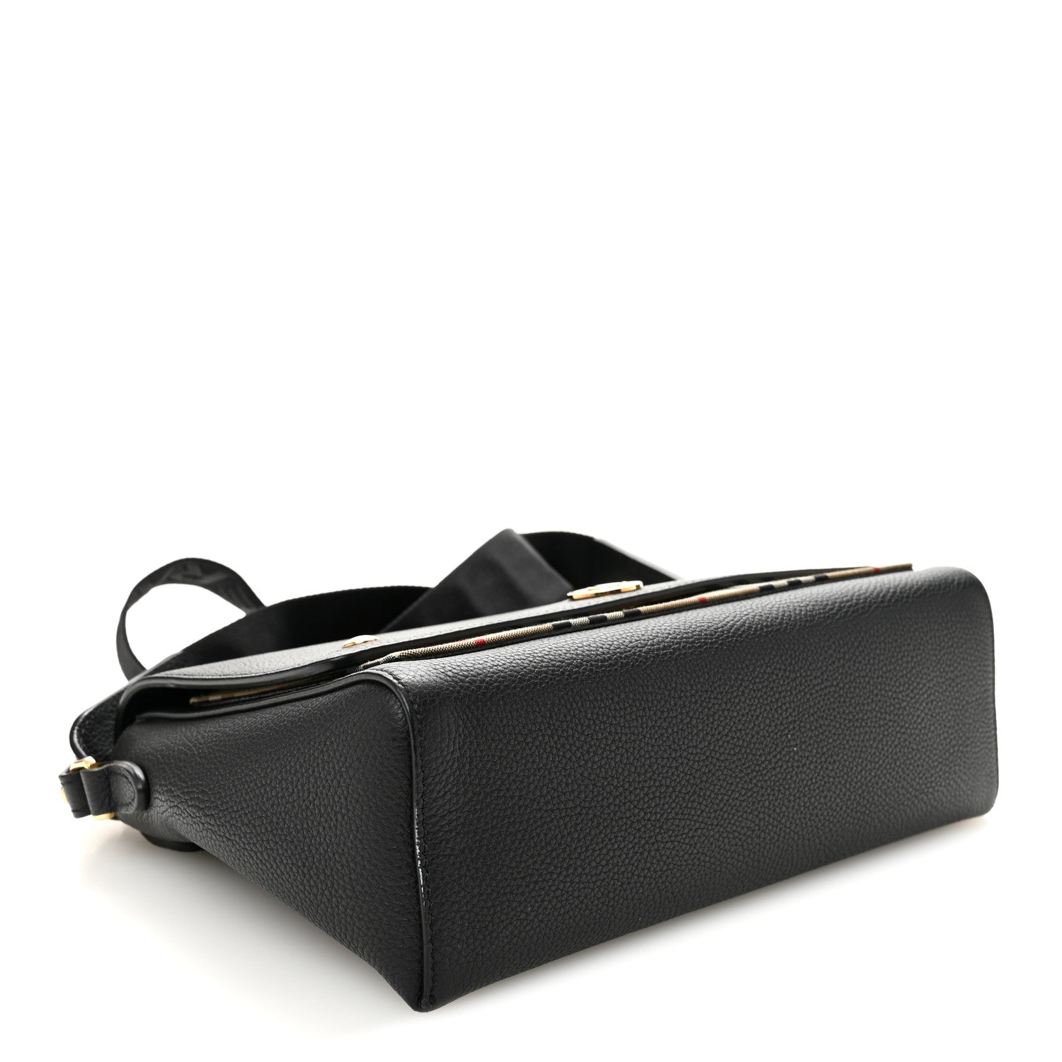 Burberry Grainy Calfskin Vintage Check Note Crossbody Bag Black 4 of 9