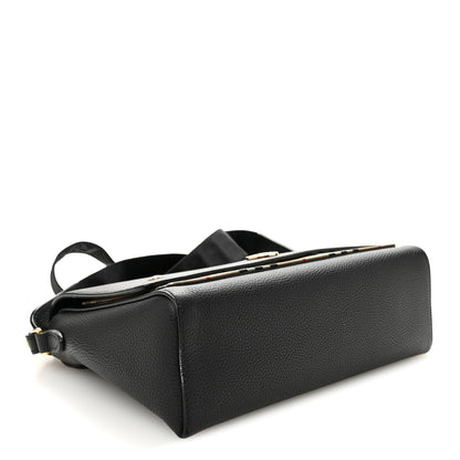 Burberry Grainy Calfskin Vintage Check Note Crossbody Bag Black 4 of 9