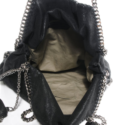 Stella McCartney Faux Leather Shaggy Deer Falabella Fold Over Tote Black 5 of 10