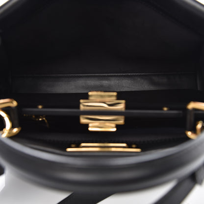 Fendi Vitello Seta Shiny Nappa Medium Peekaboo Iconic Satchel Black 5 of 10