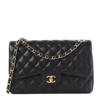 Chanel Caviar Quilted Jumbo Double Flap Black 1 of 11