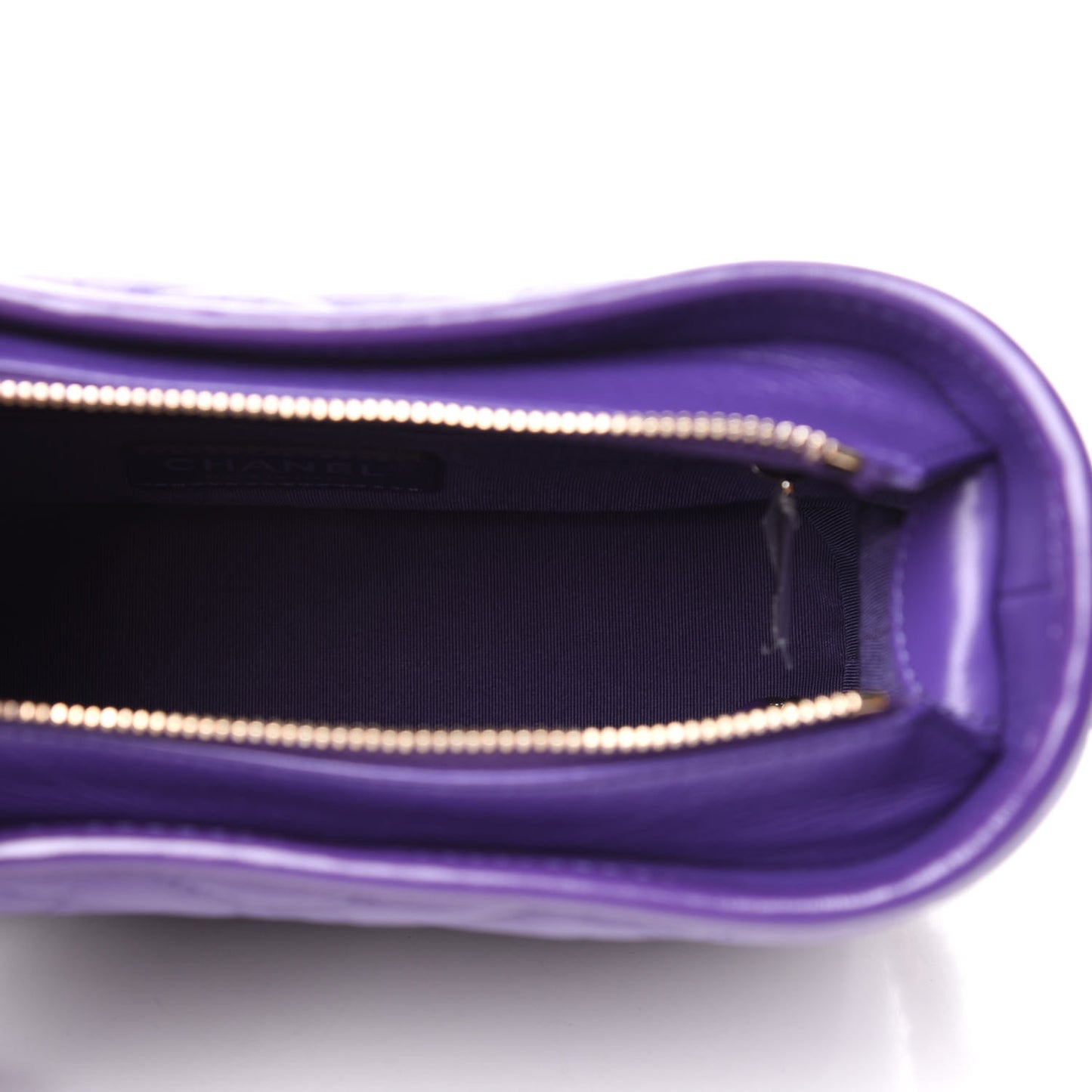 Aged Calfskin Chevron Quilted Small Gabrielle Hobo Purple