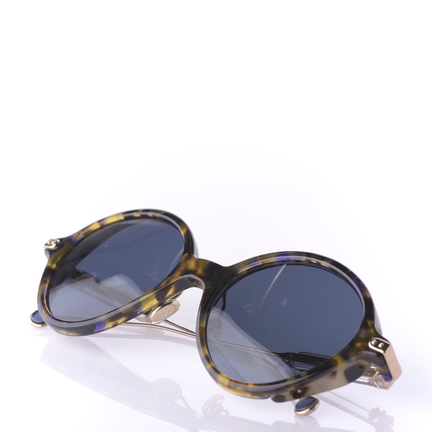 Acetate Umbrage Round Sunglasses Tortoise Blue