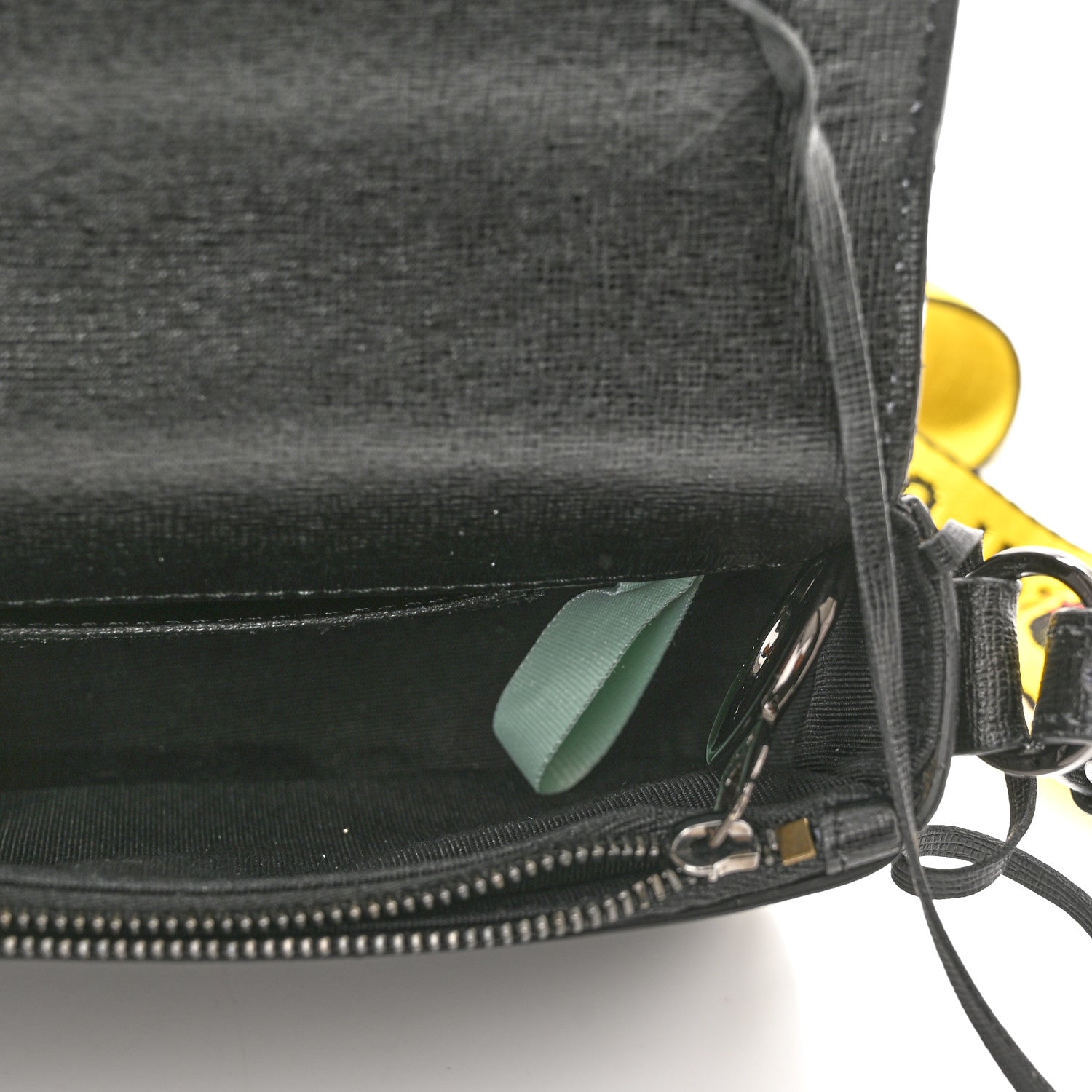 Off-White Saffiano Striped Mini Diag Binder Clip Bag Black White Yellow 11 of 12