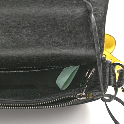 Off-White Saffiano Striped Mini Diag Binder Clip Bag Black White Yellow 11 of 12
