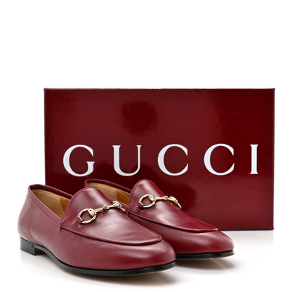 Gucci Betis Glamour Calfskin Womens Jordaan Loafers 37 Rosso Ancora 14 of 14