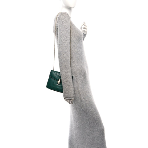 Calfskin Small Serpenti Forever Snake Strap Crossbody Bag Emerald Green