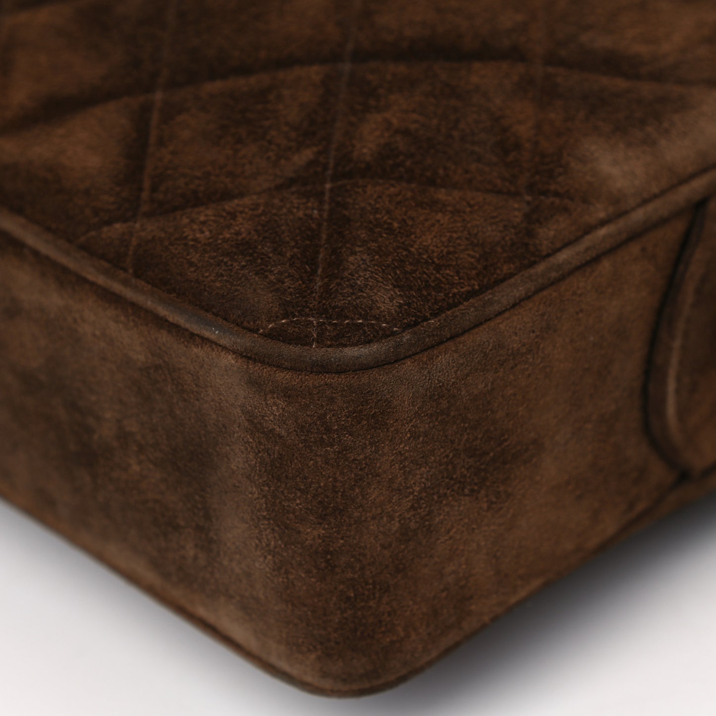 Suede Quilted Shoulder Bag Brown