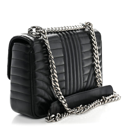 Prada Soft Calfskin Impunture Diagramme Medium Chain Flap Shoulder Bag Black 3 of 12