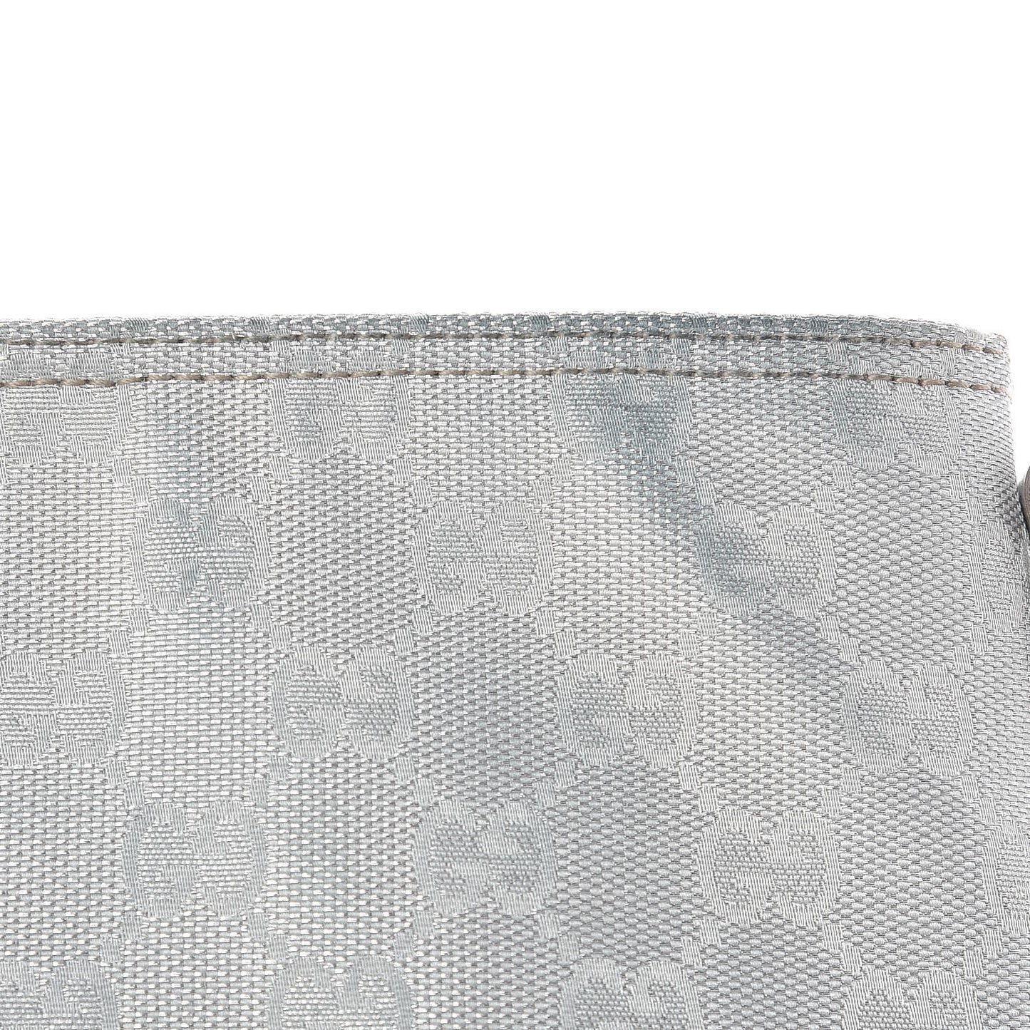 Metallic Monogram Web Small Flat Messenger Crossbody Silver