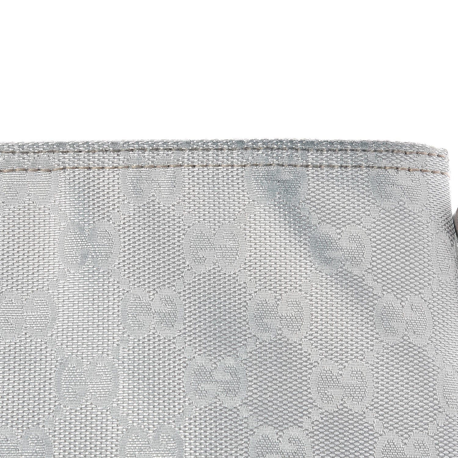 Gucci Metallic Monogram Web Small Flat Messenger Crossbody Silver 10 of 11