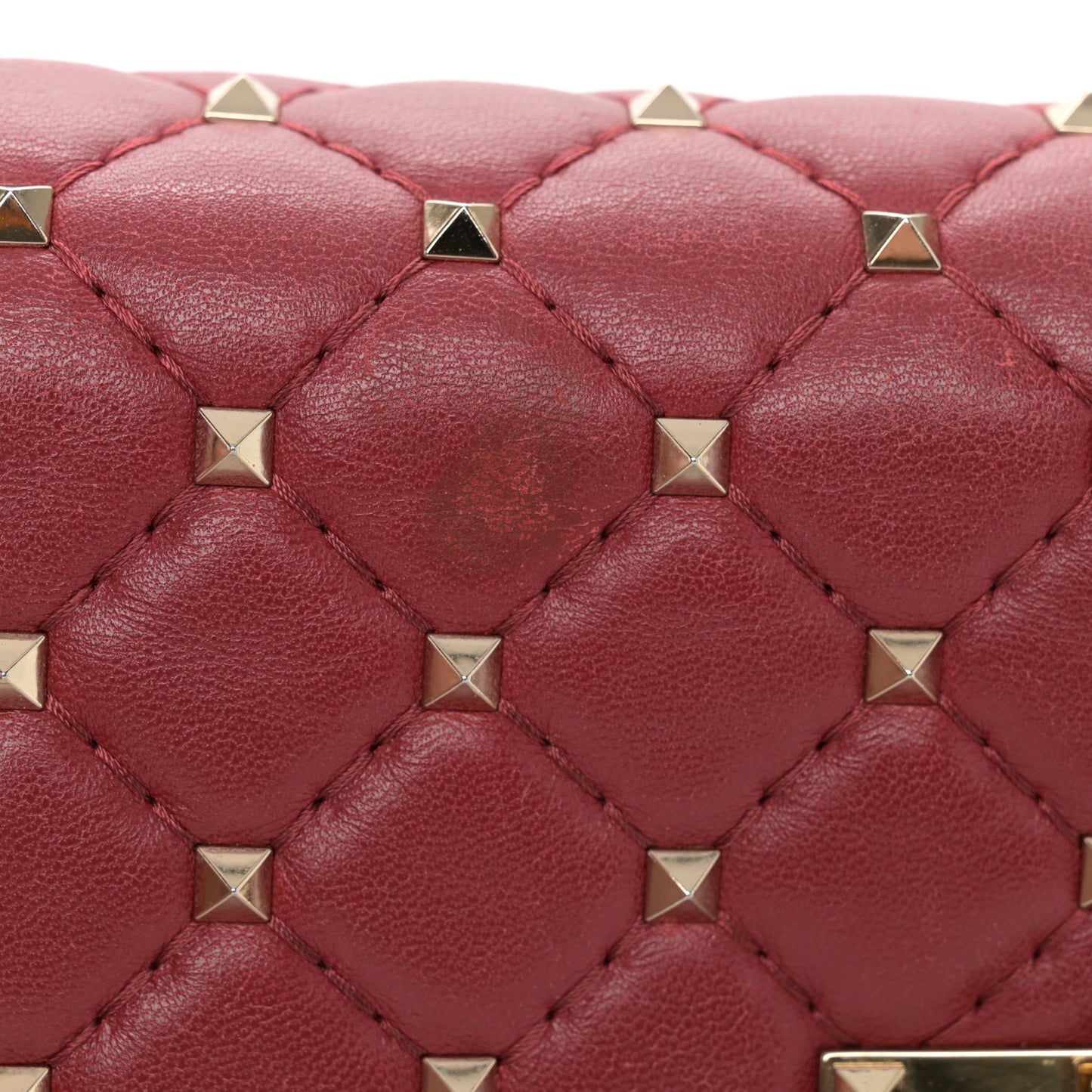 Nappa Rockstud Spike Wallet on Chain Rubino
