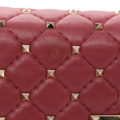 Valentino Garavani Nappa Rockstud Spike Wallet on Chain Rubino 10 of 11