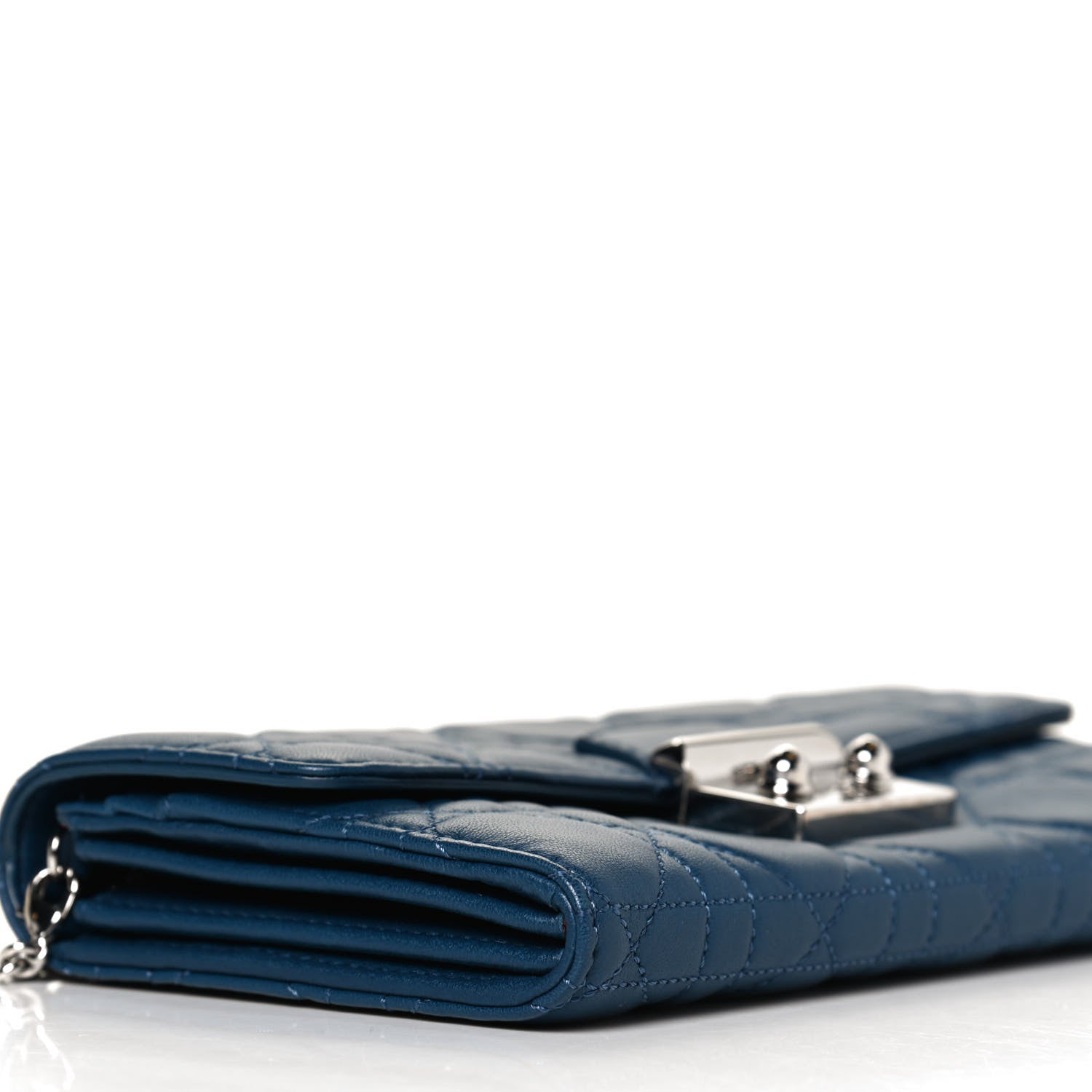 Christian Dior Lambskin Cannage Miss Dior Chain Wallet Navy 8 of 12