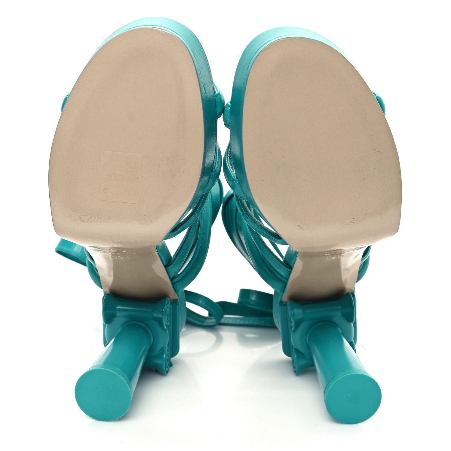 Chanel Goatskin Parthenon Platform Sandals 39.5 Turquoise 5 of 9