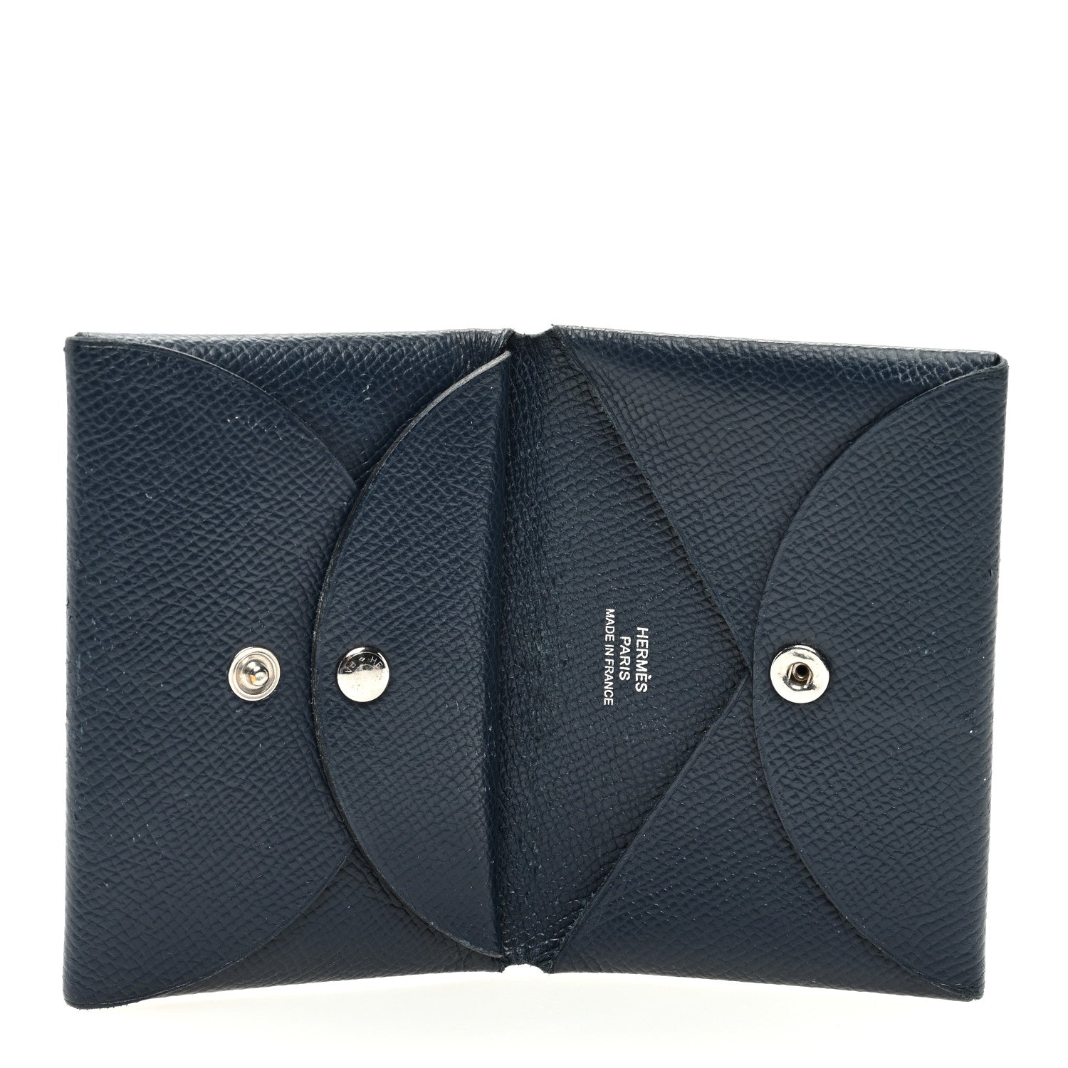 Hermes Epsom Duo Calvi Card Case Bleu Indigo 5 of 9