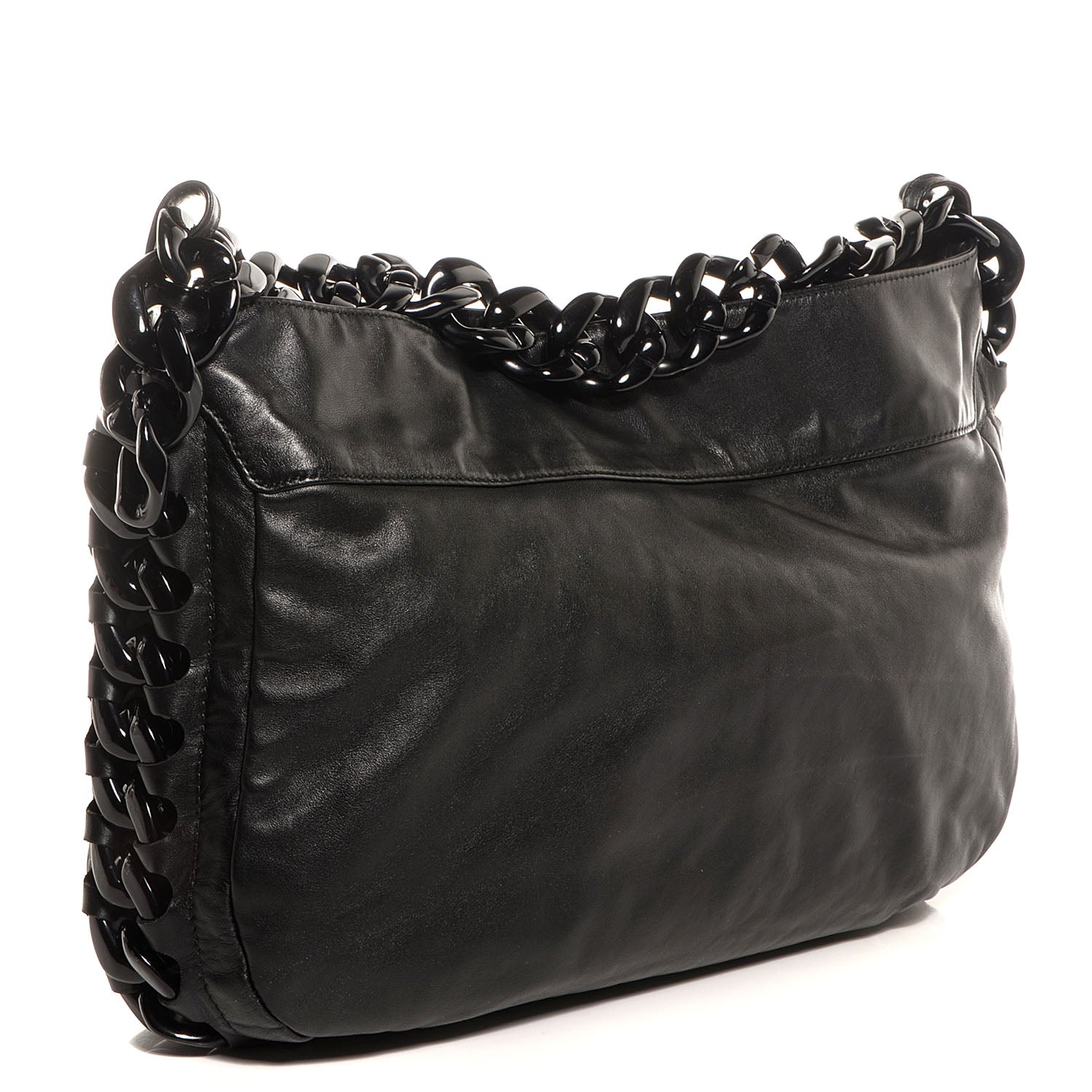 Chanel Calfskin Modern Chain Rhodoid Hobo Black 3 of 7