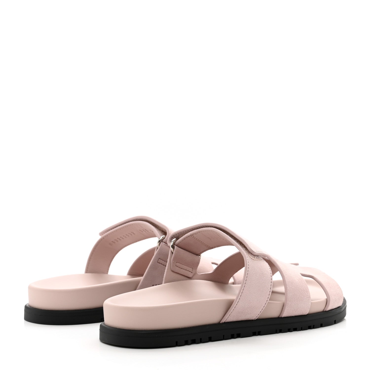 Hermes Suede Goatskin Womens Chypre Sandals 36.5 Rose Porcelaine 4 of 9