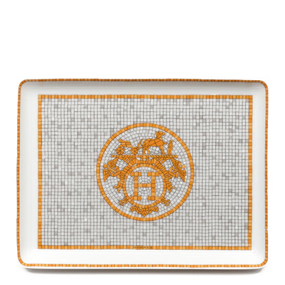 Hermes Porcelain Mosaique au 24 Gold Sushi Plate 1 of 6