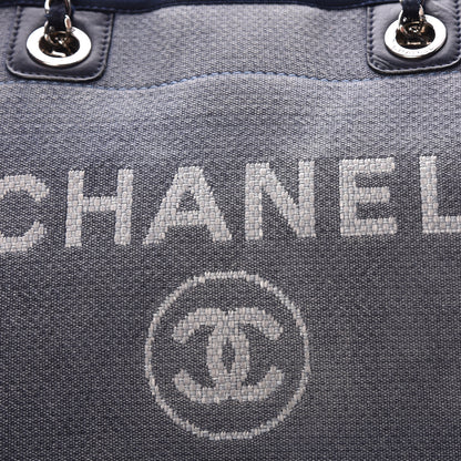 Chanel Canvas Small Deauville Tote Denim Blue 10 of 12