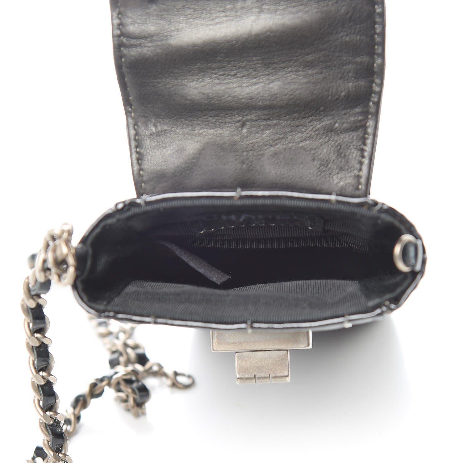 Chanel Patent Calfskin Chocolate Bar Reissue Phone Holder Black 5 of 11