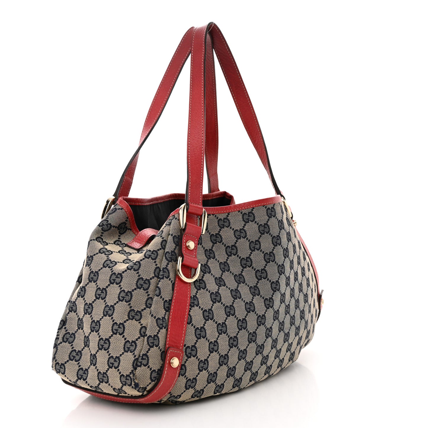 Monogram Medium Abbey Shoulder Bag Navy Red