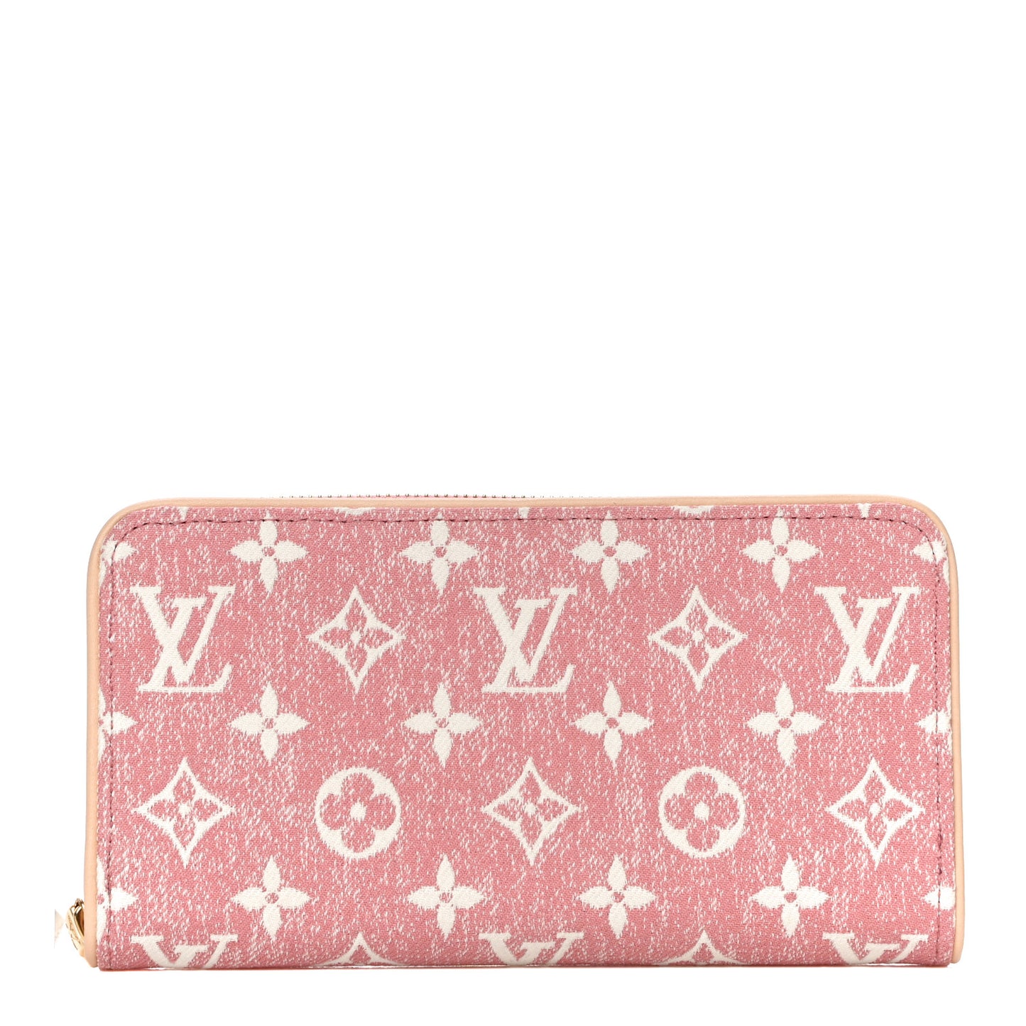 Denim Monogram Jacquard Zippy Wallet Pink