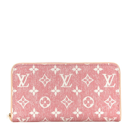 Louis Vuitton Denim Monogram Jacquard Zippy Wallet Pink 1 of 10