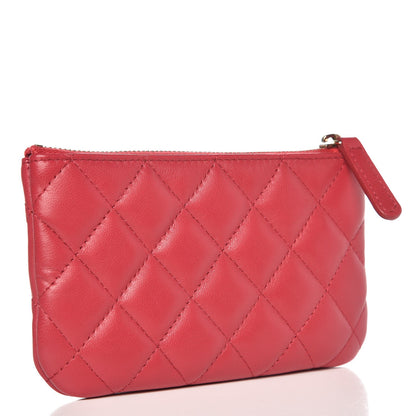 Chanel Lambskin Quilted Small Cosmetic Case Light Red 3 of 8