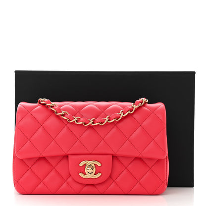 Chanel Lambskin Quilted Mini Rectangular Flap Red 11 of 11