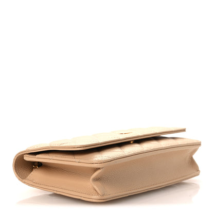 Chanel Caviar Quilted Wallet on Chain WOC Beige 4 of 13