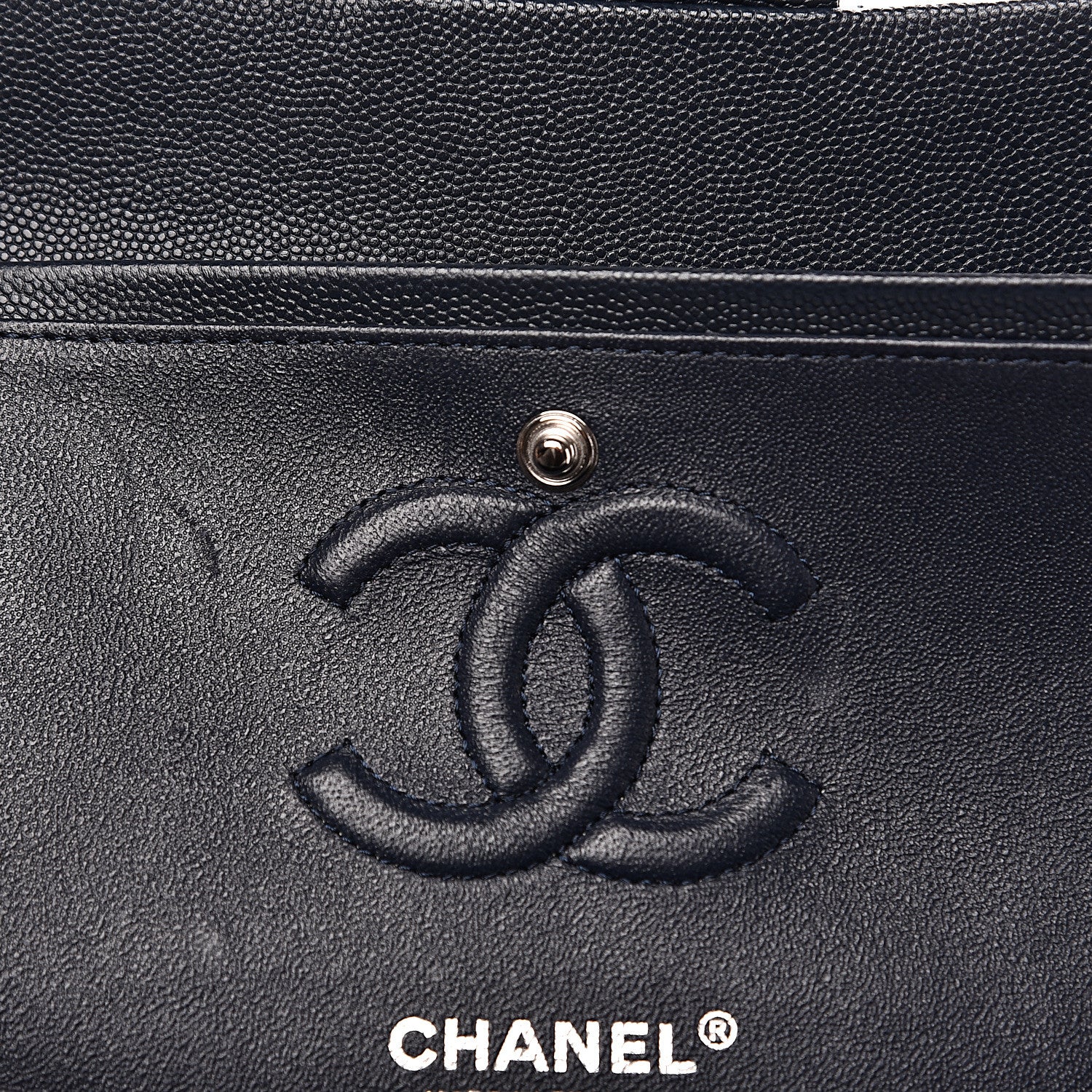 Chanel Caviar Quilted Small Double Flap Navy 10 of 14