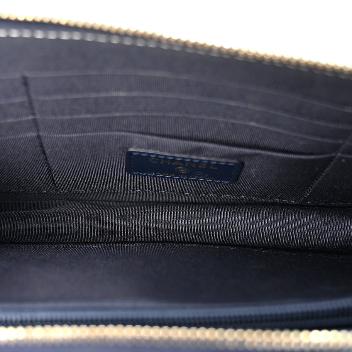 Denim Quilted Zipped Wristlet Clutch Blue